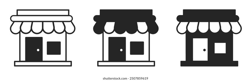 Store icon on white background. Vector logo store illustration.
