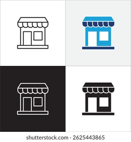 Store icon. Online shop icon. Marketplace symbol. Icon symbol suitable for retail, retailer, seller, online shop, e-commerce, application, web store. Vector illustration