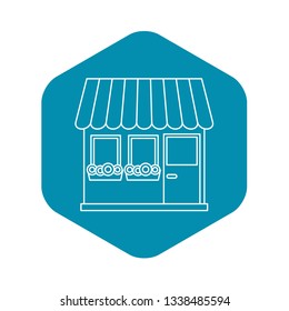 Store icon. Outline illustration of store vector icon for web