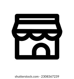 store icon, outline style, editable vector