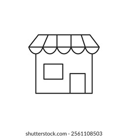 Store icon Outline vector line symbol