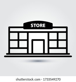 Store icon, outline vector sign, linear style pictogram isolated on white. Symbol, logo illustration. Editable stroke. Eps10 vector illustration.