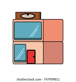store icon over white background colorful design vector illustration