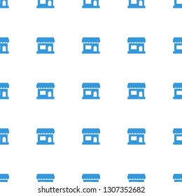 store icon pattern seamless white background. Editable filled store icon. store icon pattern for web and mobile.