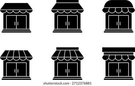 Conjunto de iconos de tienda de color negro. Conjunto de iconos de tienda. Iconos de tienda de colores en diferentes estilos. Conjunto de iconos comerciales. Conjunto de iconos de la tienda. Símbolo de la tienda. Edificio de la tienda. Edificio de la tienda.