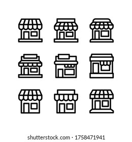 conjunto de iconos de almacenamiento diseño de líneas de colección trazo editable
