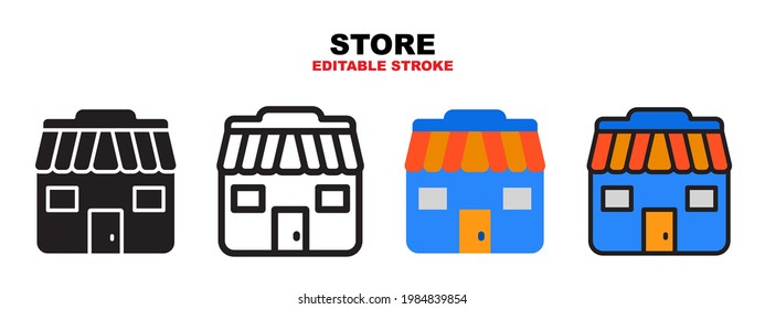 Juego de iconos de almacenamiento con estilos diferentes. Iconos vectoriales de colores diseñados en color relleno, contorno, plano, glifo y línea. Trazo editable. Se puede usar para web, móvil, ui y más.