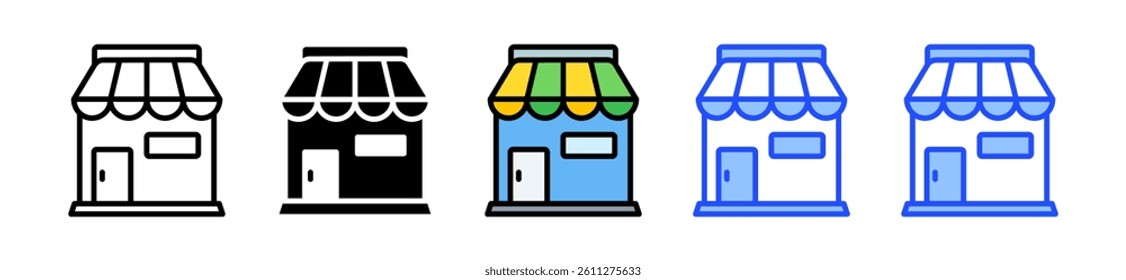 Store Icon Set With Multiple Style Collection