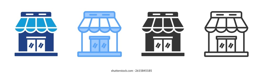 Store icon set multiple style collection