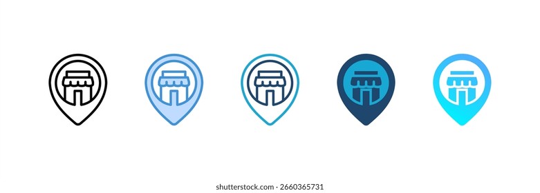 Store icon set multiple style collection