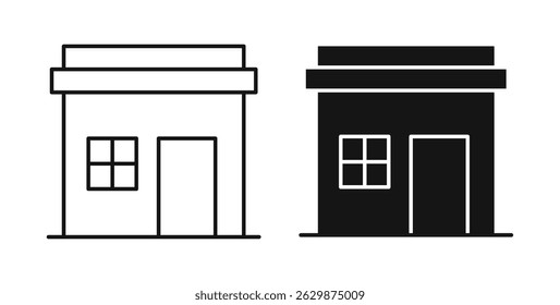 Store icon set on white background