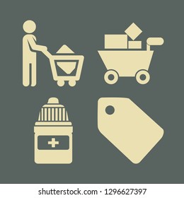 store icon set with shop tag, mixture and shopping vector illustration