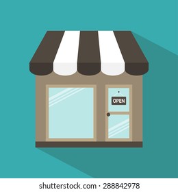 Store icon. Shop icon. Flat design. Vector illustration