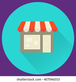 Store icon. Shop icon. Flat design. Vector illustration