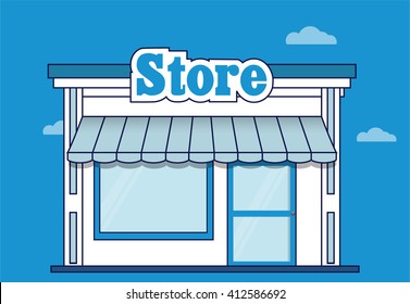 Store icon. Shop icon. Flat design. Vector illustration