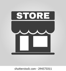 The store icon. Shop and retail, market symbol. Flat Vector illustration