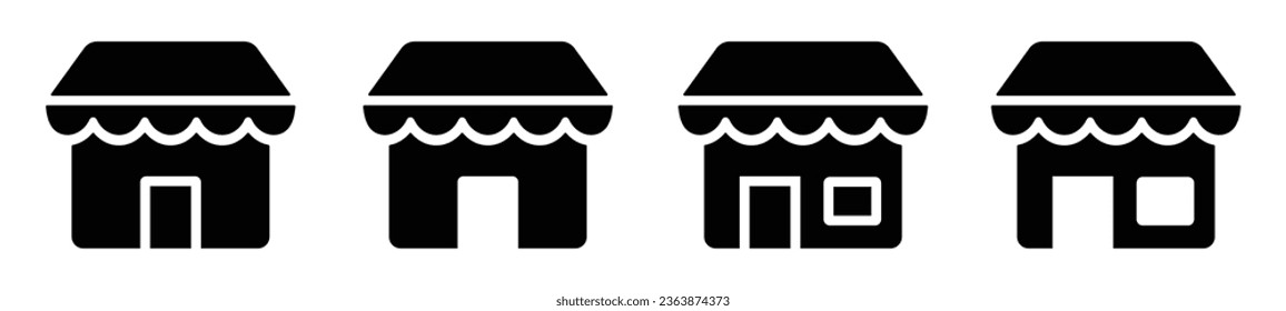 Symbol speichern. Shop-Symbol. Shop-Stall-Symbol, Vektorgrafik