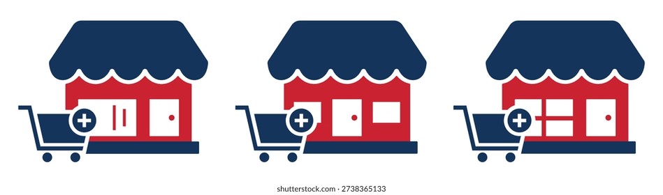 Store icon. Shop icon. Shop stall icon, Vector illustration