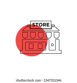 Store icon - shopping icon vector