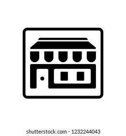 Store icon - shopping icon vector black