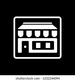 Store icon - shopping icon vector white
