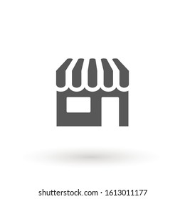 Store icon. Showcase icon flat. Shop building. Illustration isolated vector sign symbol