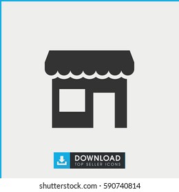 store icon. Simple filled store vector icon. On white background.