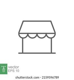 Store icon. Simple outline style. Online shop concept. Thin line vector illustration isolated. EPS 10.