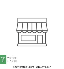 Store icon. Simple outline style. Online shop concept. Thin line vector illustration isolated. EPS 10.