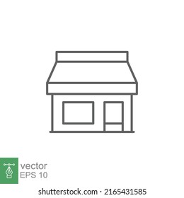 Store icon. Simple outline style. Online shop concept. Thin line vector illustration isolated. EPS 10.