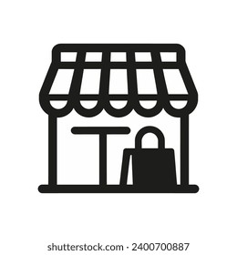 Store icon. Simple shopping icon isolated. Vector illustration
