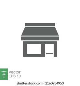 Store icon. Simple solid style. Online shop concept. Glyph symbol vector illustration isolated. EPS 10.