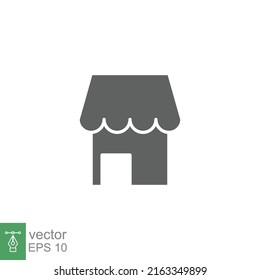 Store icon. Simple solid style. Online shop concept. Glyph symbol vector illustration isolated. EPS 10.