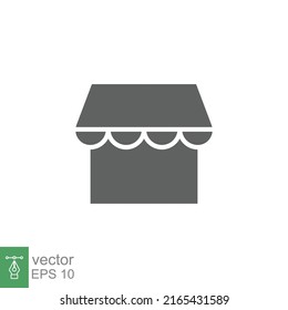 Store icon. Simple solid style. Online shop concept. Glyph symbol vector illustration isolated. EPS 10.