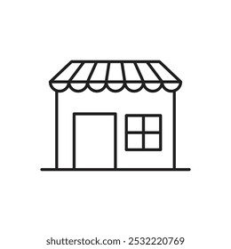 Icono de la tienda. icono de línea delgada simple.