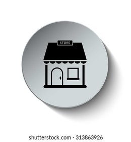 Store icon. Supermarket icon. Shop icon. Button. Vector illustration.