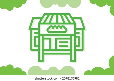 Store icon symbol sign from modern grocery collection for mobile concept and web apps design. Food, shopping and market related vector line icons. 