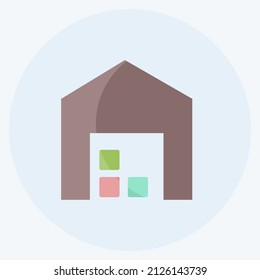 Store Icon in trendy flat style isolated on soft blue background