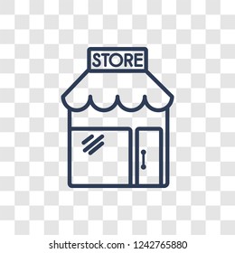 Store icon. Trendy linear Store logo concept on transparent background from Marketing collection