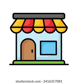 Store icon vector, editable vector of shop