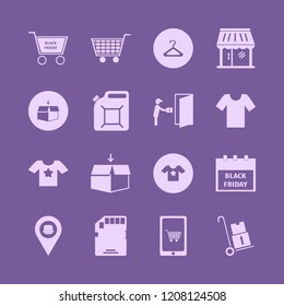 store icon. store vector icons set shopping cart, open box, black friday calendar and fastfood location