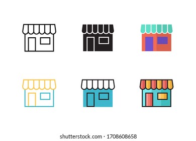almacenar ilustración vectorial de icono con un diseño de estilo diferente. aislado sobre fondo blanco