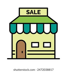 Store icon, vector illustration, filled style, best used for web