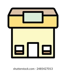 Icono de la tienda, Ilustración vectorial, estilo relleno, mejor utilizado para el Web