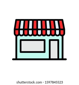 Store icon, vector illustration. Flat design style. vector store icon illustration isolated on white, store icon Eps10. store icons graphic design vector symbols.