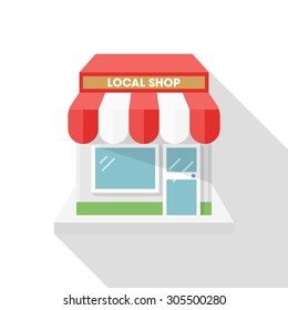 Store icon, vector illustration. Flat design style with long shadow,eps10