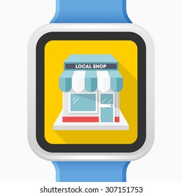 Store icon, vector illustration. Flat design style with long shadow,eps10