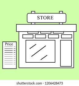 Store icon vector illustration isolated on white background, Shopping icon vector