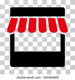 Store icon. Vector illustration style is flat iconic bicolor symbol, intensive red and black colors, transparent background. Designed for web and software interfaces.