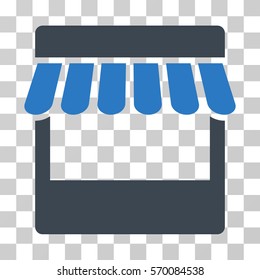 Store icon. Vector illustration style is flat iconic bicolor symbol, smooth blue colors, transparent background. Designed for web and software interfaces.
